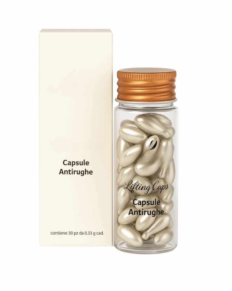 Capsule antirughe viso, trattamento intensivo anti-age con effetto lifting per prevenire e attenuare rughe