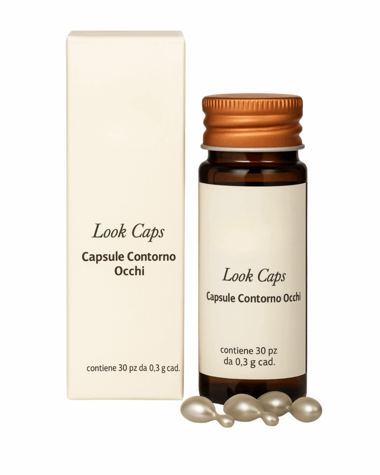 Lookcaps capsule contorno occhi antirughe, trattamento distensivo e preventivo per rughe perioculari.