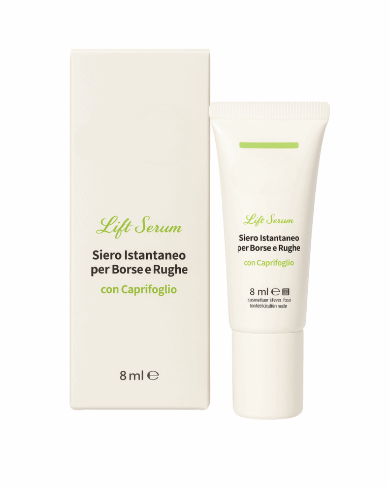 Siero lifting istantaneo con caprifoglio, trattamento anti-borse e antirughe effetto immediato e temporaneo, senza parabeni.