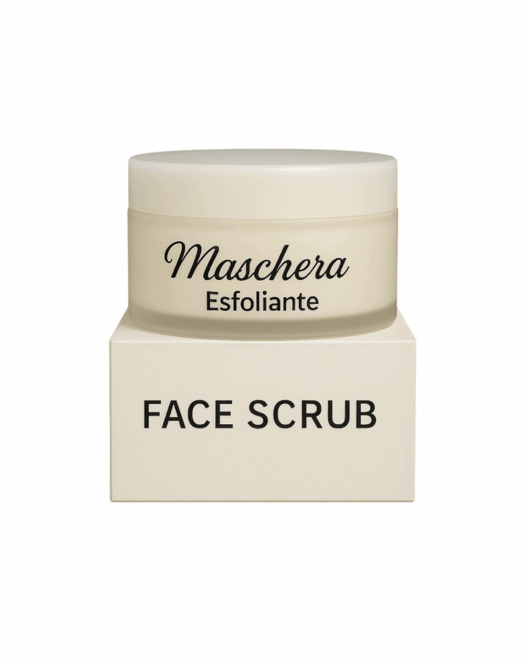 Maschera esfoliante viso con acido salicilico, trattamento purificante e illuminante con microsfere delicate, lavanda, camomilla ed estratto di quercia